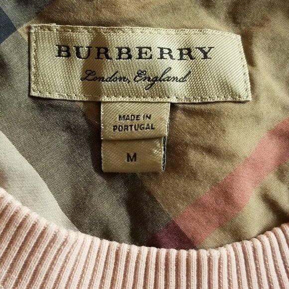 Burberry London Pink Sweatshirt, Bishop Puff Sleeves, Sz M, RARE - Picture 3 of 7